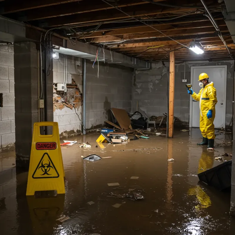 Flooded Basement Electrical Hazard in East Brooklyn, CT Property